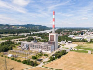 Luftaufnahme des Kraftwerk Korneuburg